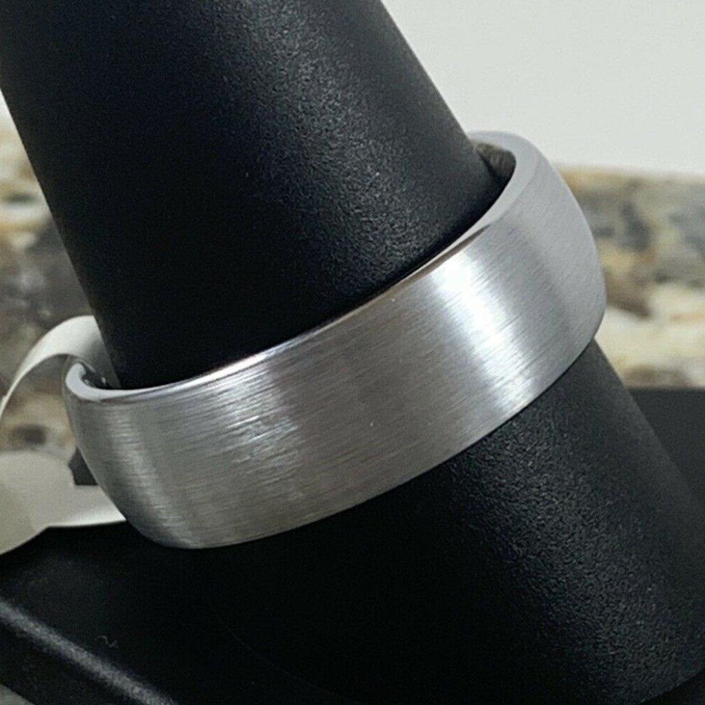 8mm Brushed/polished Silver Tungsten Band Sz 10.5